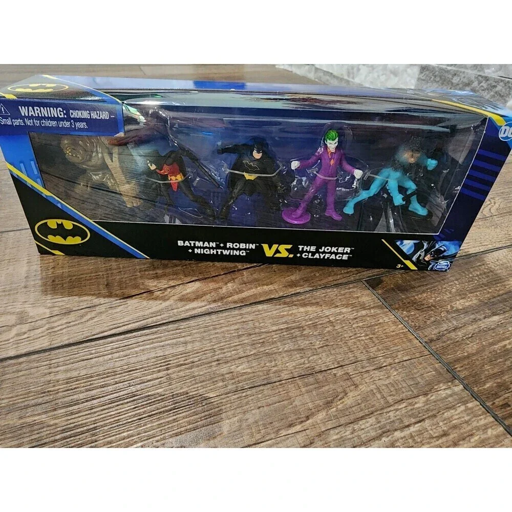 DC Batman, Robin + Nightwing vs. Joker & Clayface 2.5" Figurines (2021) - NEW!!! - Picture 1 of 3